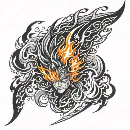 Black Flames Left Arm Sleeve