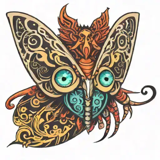 Moth With Eye And Tribal