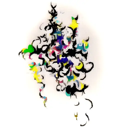 Abstract Art-inspired Tattoo Incorporating Elements Of Nihilism