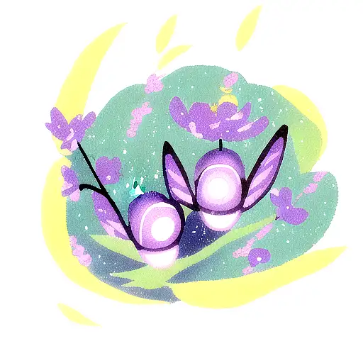 Small Pretty Fireflies With Purple And Aqua Glow