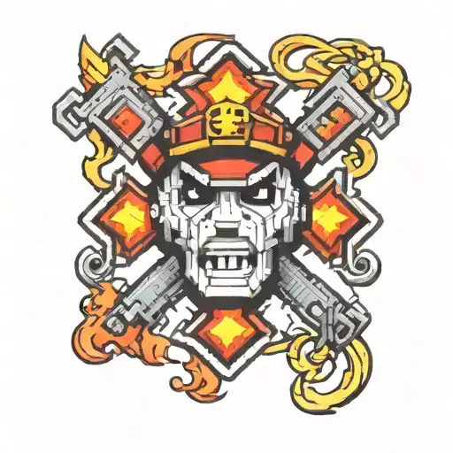 Pixel Firefighter Maltese Cross Made