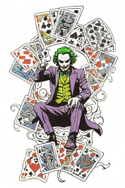 Joker From Batman With Playing Cards