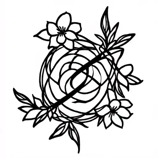 Fairy Tail Symbol Outline With Flowers Intertwined