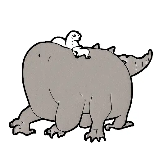 A Minimalist Outline Of A Dinosaur With A Heart-shaped Family Tree Inside Its Body