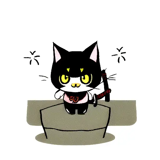 Cute Cat With A Katana