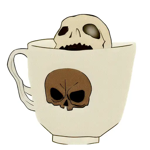 Skull And A Cup Of Coffee