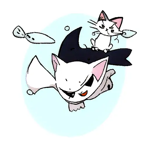 Cute Ragdoll Cat Riding A Manta Ray