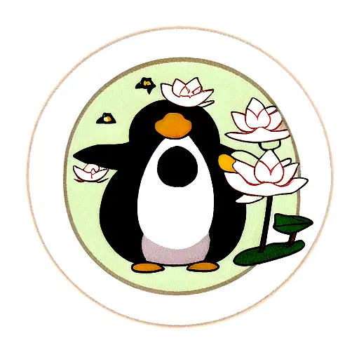 Penguin With Lotus