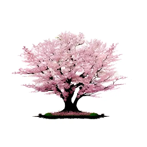Cherry Blossom Tree With Twisted Branches