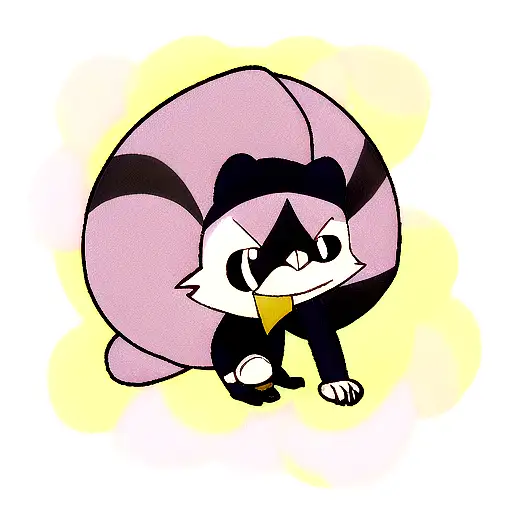 Bashful Racoon Cartoon