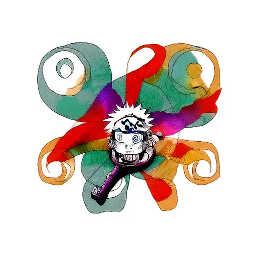 Naruto Swirl With Two Demon Slayer Swords