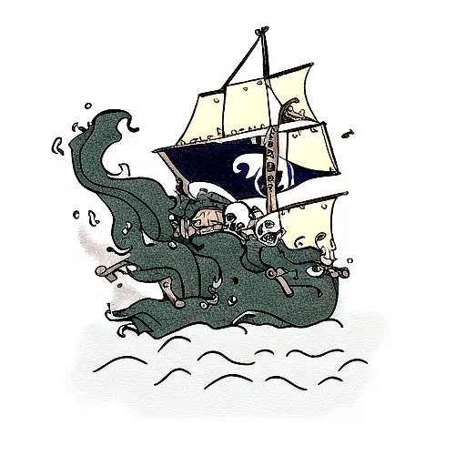 Kraken Drowning A Boat