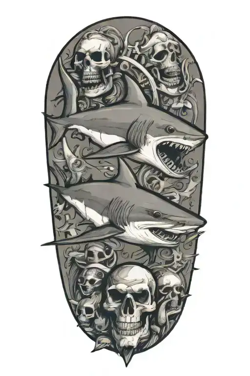 Shark With Skull And Crossbones