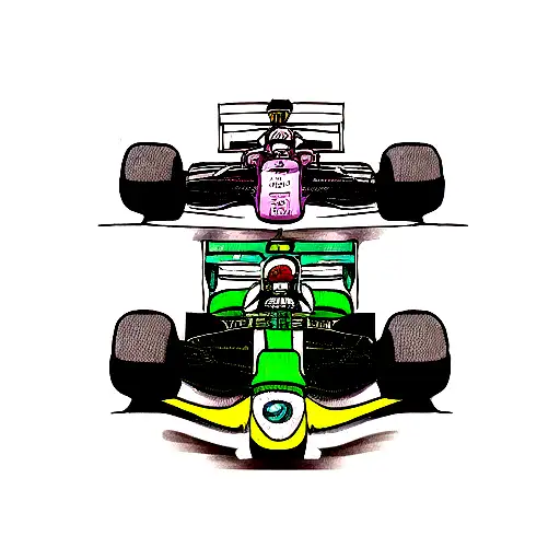 A Formula 1 Car Racing Through A Jojo's Bizarre Adventures Scene