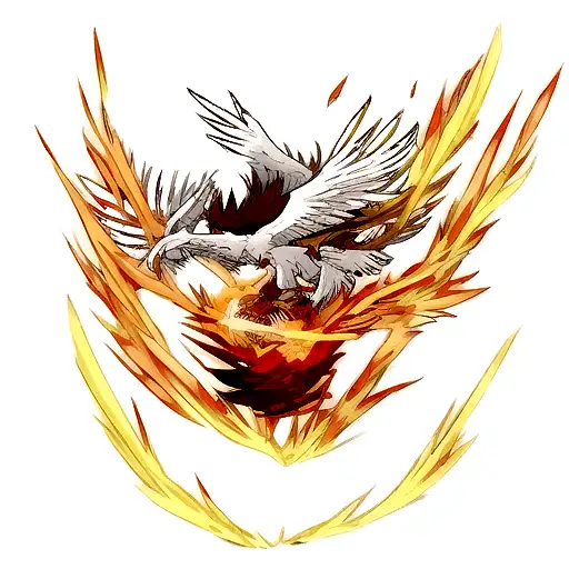 Phoenix Rising From The Fire And Ashes