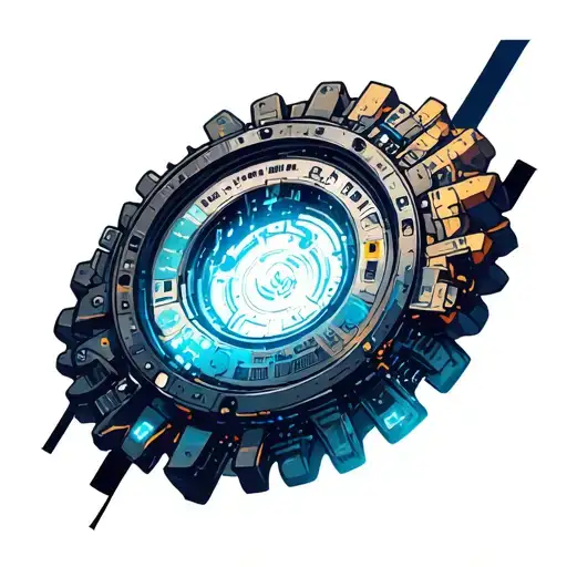 Cyberpunk Round Electronics Gears