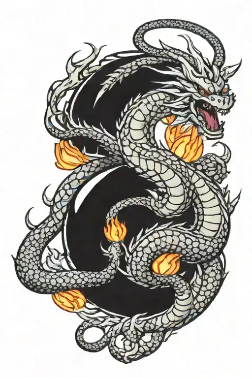 Dragon Ball Z Shenron Protecting A Fiery Orb Symbolizing Power