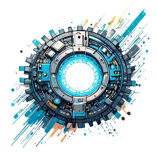 Cyberpunk Round Electronics Gears