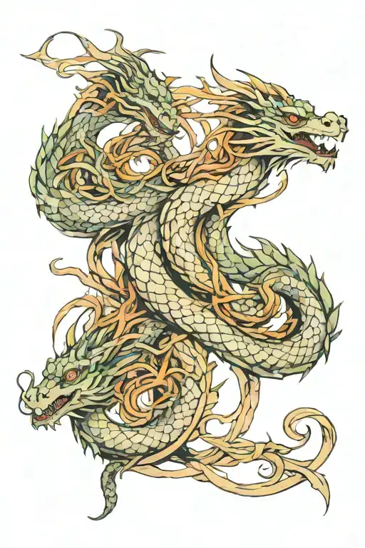 Three Dragons Intertwined