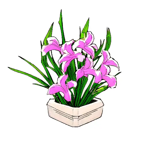 Long And Curvy Fine Line Single Small Gladiolus Branch