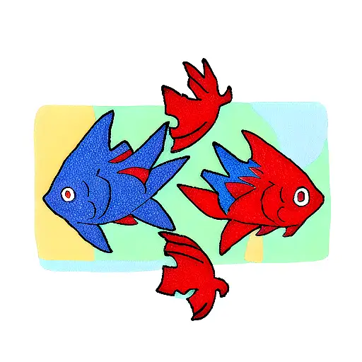 Red And Blue Fish