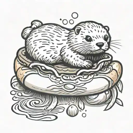 Sea Otter Stuck In A Hot Dog