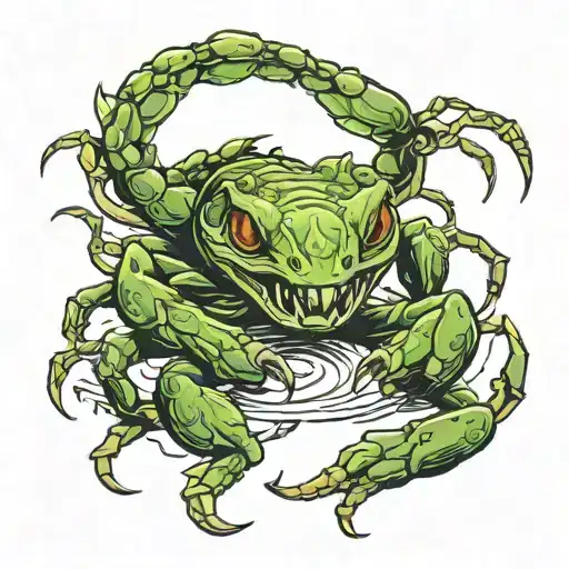 A Scorpion Stinging A Frog