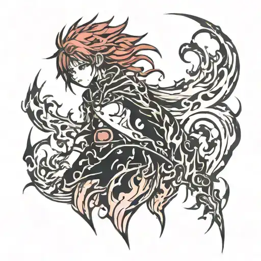 Red Flame Fading Away To Black Color