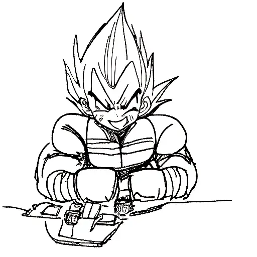 Majin Vegeta With His Evil Smile