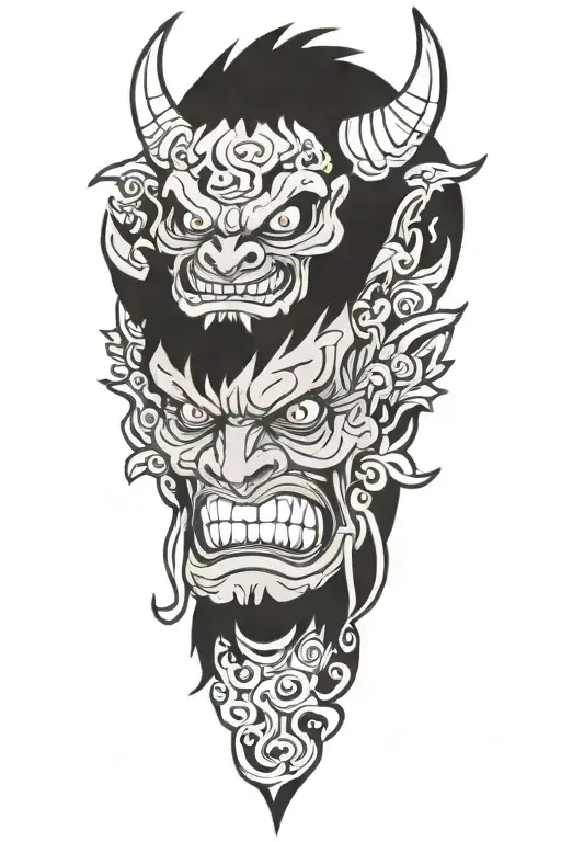 Funny Cartoon Oni Demon