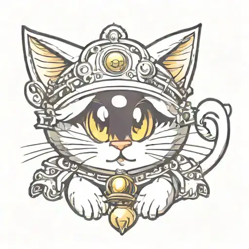 Cute Neko Cat With Bell