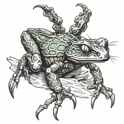 A Scorpion Attacking A Frog