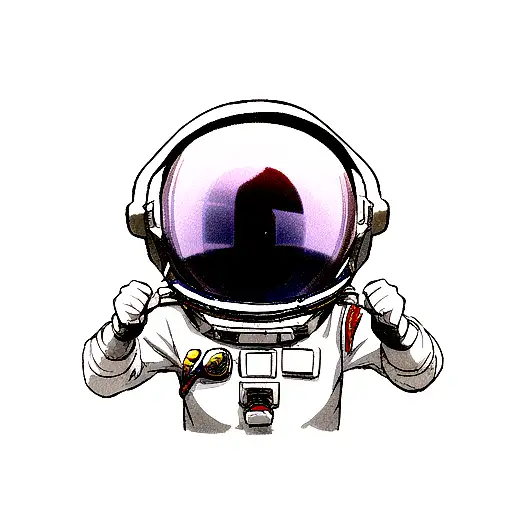 An Astronaut In Space But Their Helmet Visor Is A Disco Ball