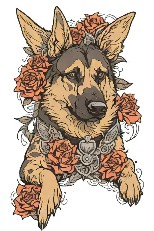 German Shepherd Brown Cat Gray Cat