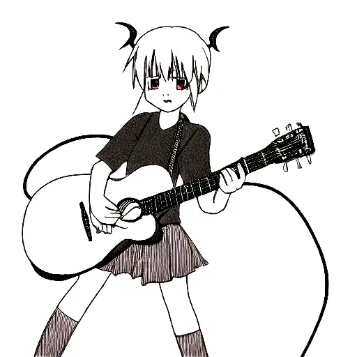 Demon Girl Playing The Guitar