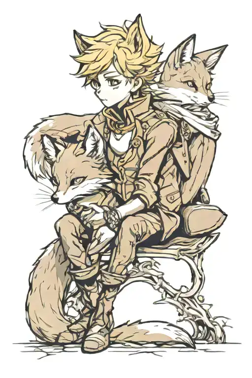 Little Prince And The Fox Sitting