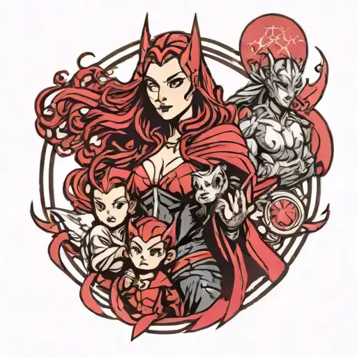 Scarlet Witch With Her Children