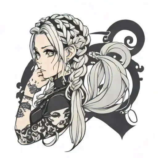 Goth Girl Face Braids