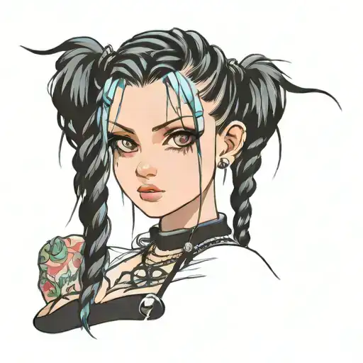 Goth Girl Face Braids