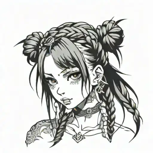 Goth Girl Face Braids