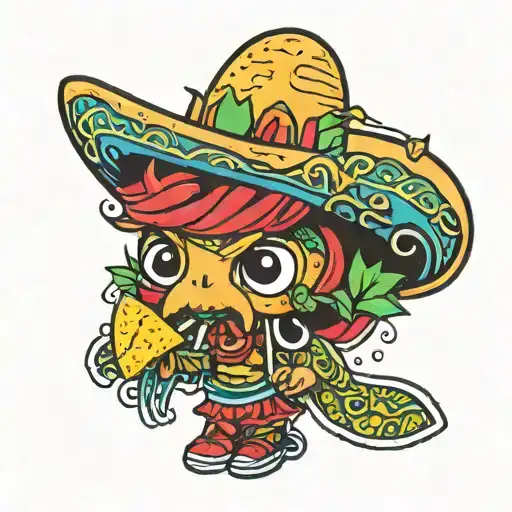 Taco With Legs And A Mexican Hat