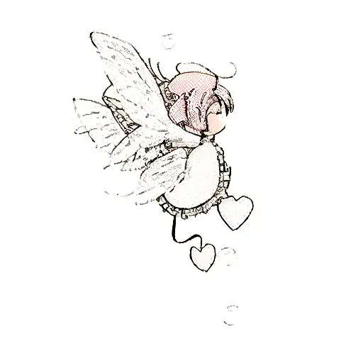Vintage Cupid With Fairy Wings