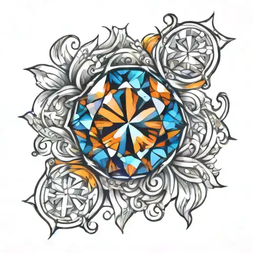 Diamond Birthstone Creating A Unique Tattoo Design With The August Fire