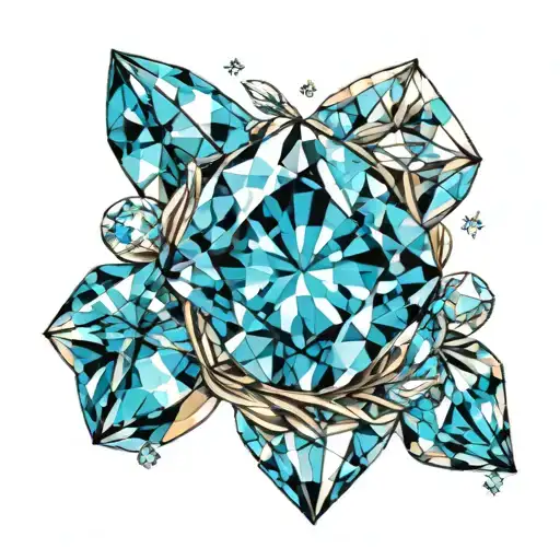 Bright Blue Diamond Creating A Unique Tattoo Design With The August Birthstone