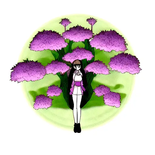 Woman Looks Like A Tree With Purple Leaves