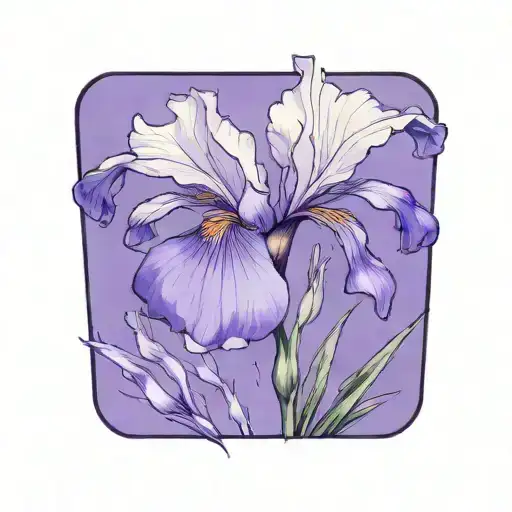 Single Wild Iris With Stem