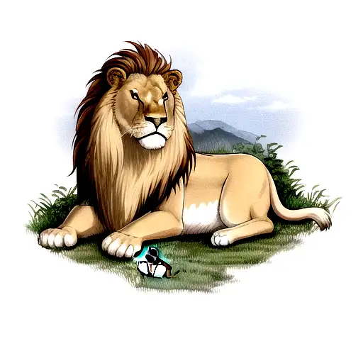 Hunting Lion And Lioness