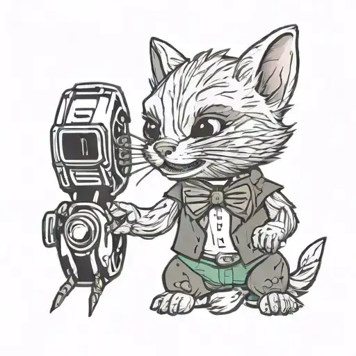 Baby Grott From Guardians Of The Galaxy Holding The Chevy Bow Tie