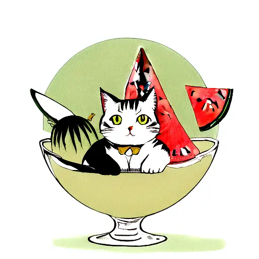 Cat Matcha Moon Watermelon