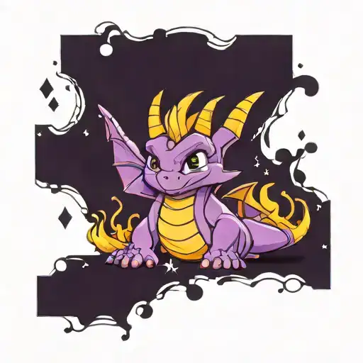 Spyro The Dragon With Sparks And Diamonds